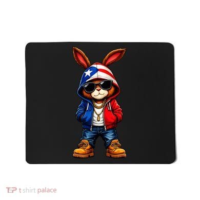 Cool Bunny Puerto Rican Flag Vibes Boricua  Mousepad