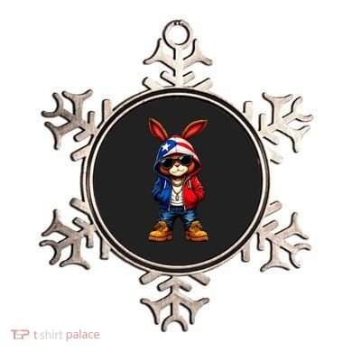 Cool Bunny Puerto Rican Flag Vibes Boricua  Ornament