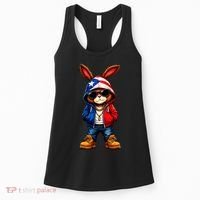 Cool Bunny Puerto Rican Flag Vibes Boricua  Women's Tank Top thumb 0