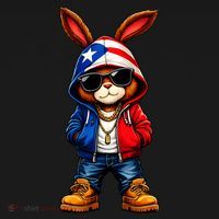 Cool Bunny Puerto Rican Flag Vibes Boricua  Toddler Hoodie thumb 2