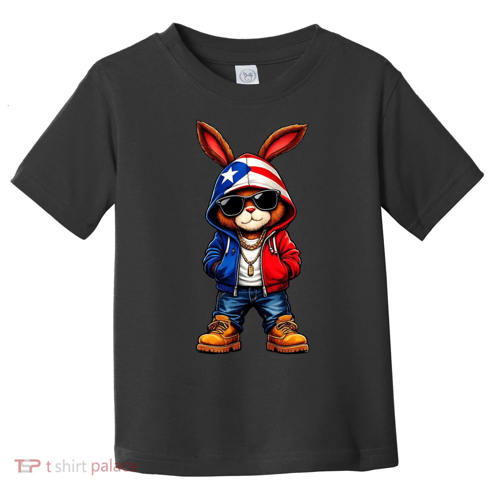 Cool Bunny Puerto Rican Flag Vibes Boricua  Toddler T-Shirt