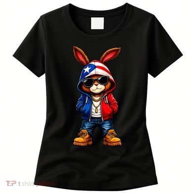 Cool Bunny Puerto Rican Flag Vibes Boricua  Women's T-Shirt