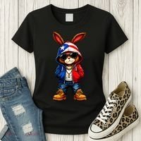 Cool Bunny Puerto Rican Flag Vibes Boricua  Women's T-Shirt thumb 3