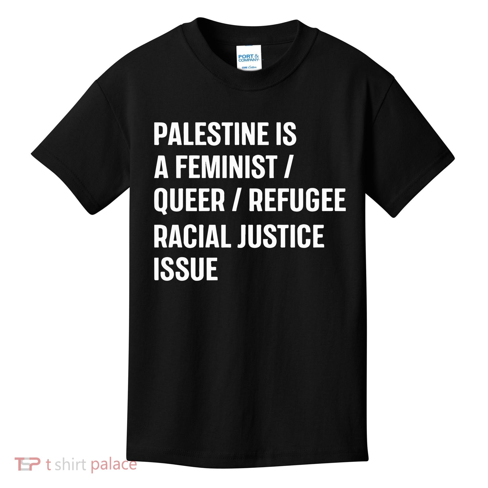 Cory Booker Palestine Is A Feminist Queer Refugee Racial Justice Issue Kids T-Shirt