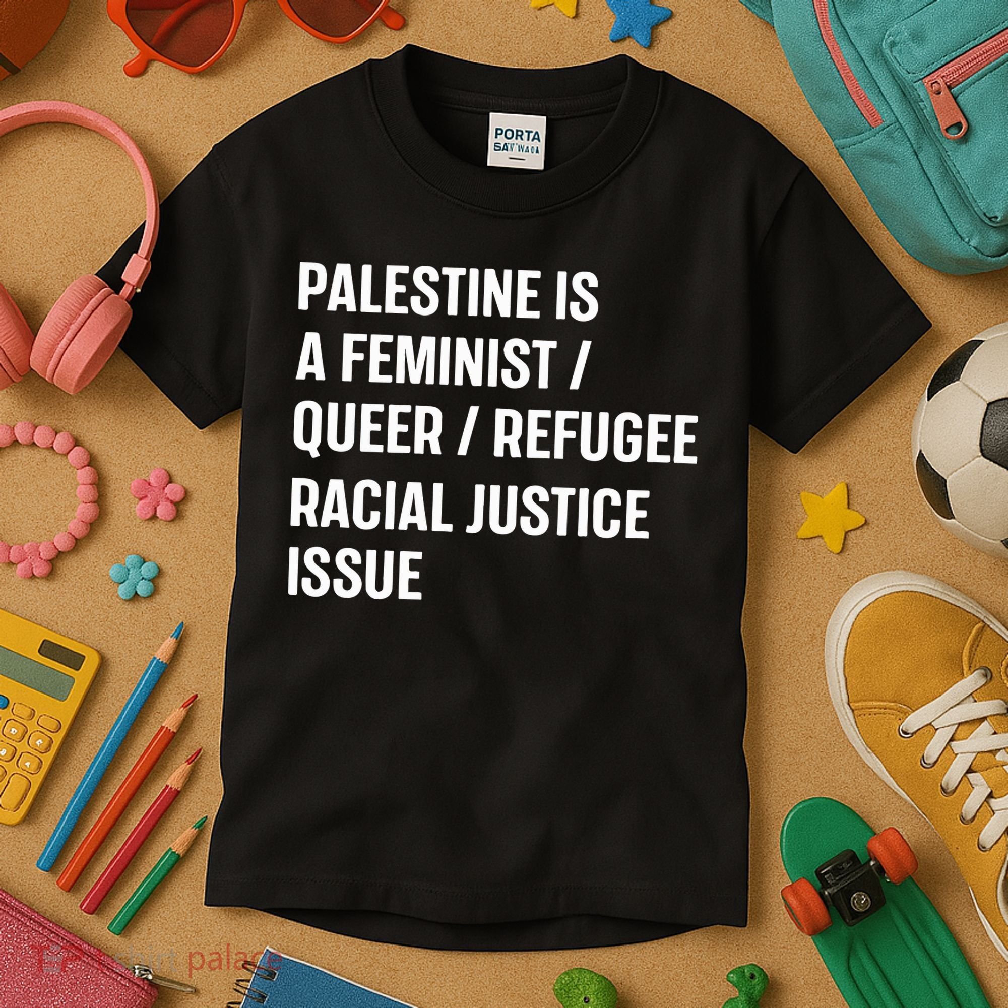 Cory Booker Palestine Is A Feminist Queer Refugee Racial Justice Issue Kids T-Shirt