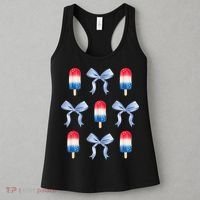 Coquette Bow Preppy 4th Of July Popsicle Bow Girl Women Women's Tank Top thumb 3