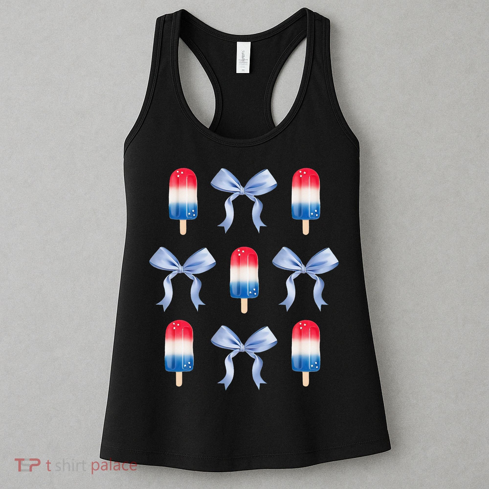 Coquette Bow Preppy 4th Of July Popsicle Bow Girl Women Women's Tank Top