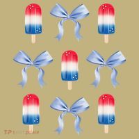 Coquette Bow Preppy 4th Of July Popsicle Bow Girl Women T-Shirt thumb 7