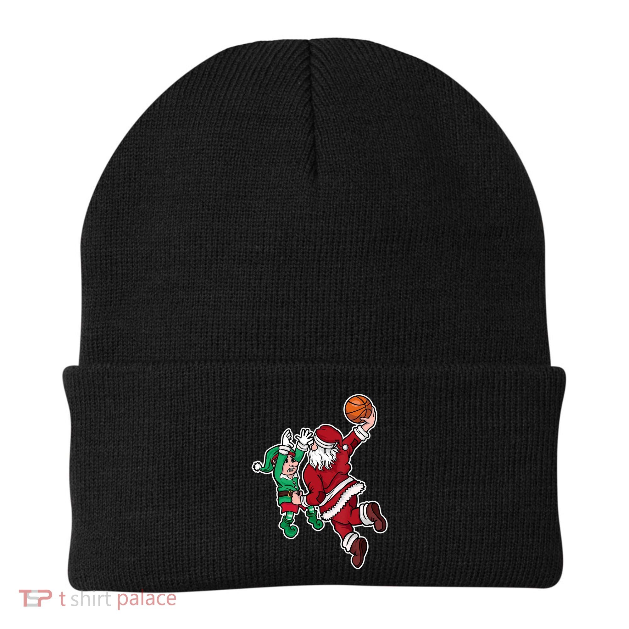 Christmas Basketball Player Santa Claus Dunk Xmas Beanie