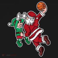 Christmas Basketball Player Santa Claus Dunk Xmas Women's Hoodie thumb 2