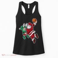 Christmas Basketball Player Santa Claus Dunk Xmas Women's Tank Top thumb 0