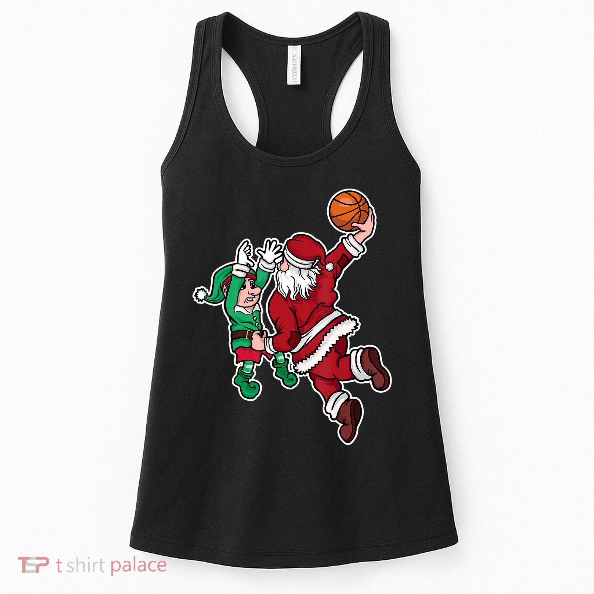 Christmas Basketball Player Santa Claus Dunk Xmas Women's Tank Top