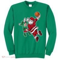Christmas Basketball Player Santa Claus Dunk Xmas Sweatshirt thumb 0