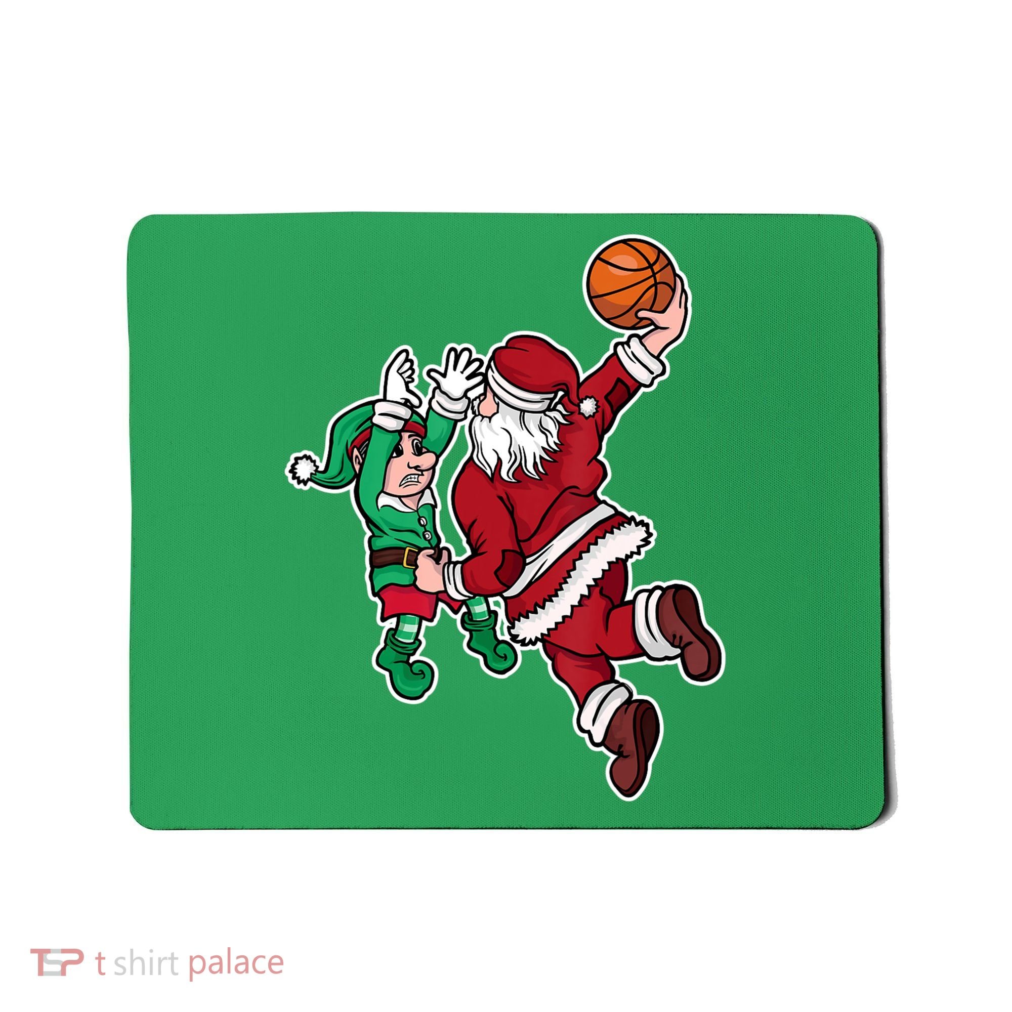 Christmas Basketball Player Santa Claus Dunk Xmas Mousepad