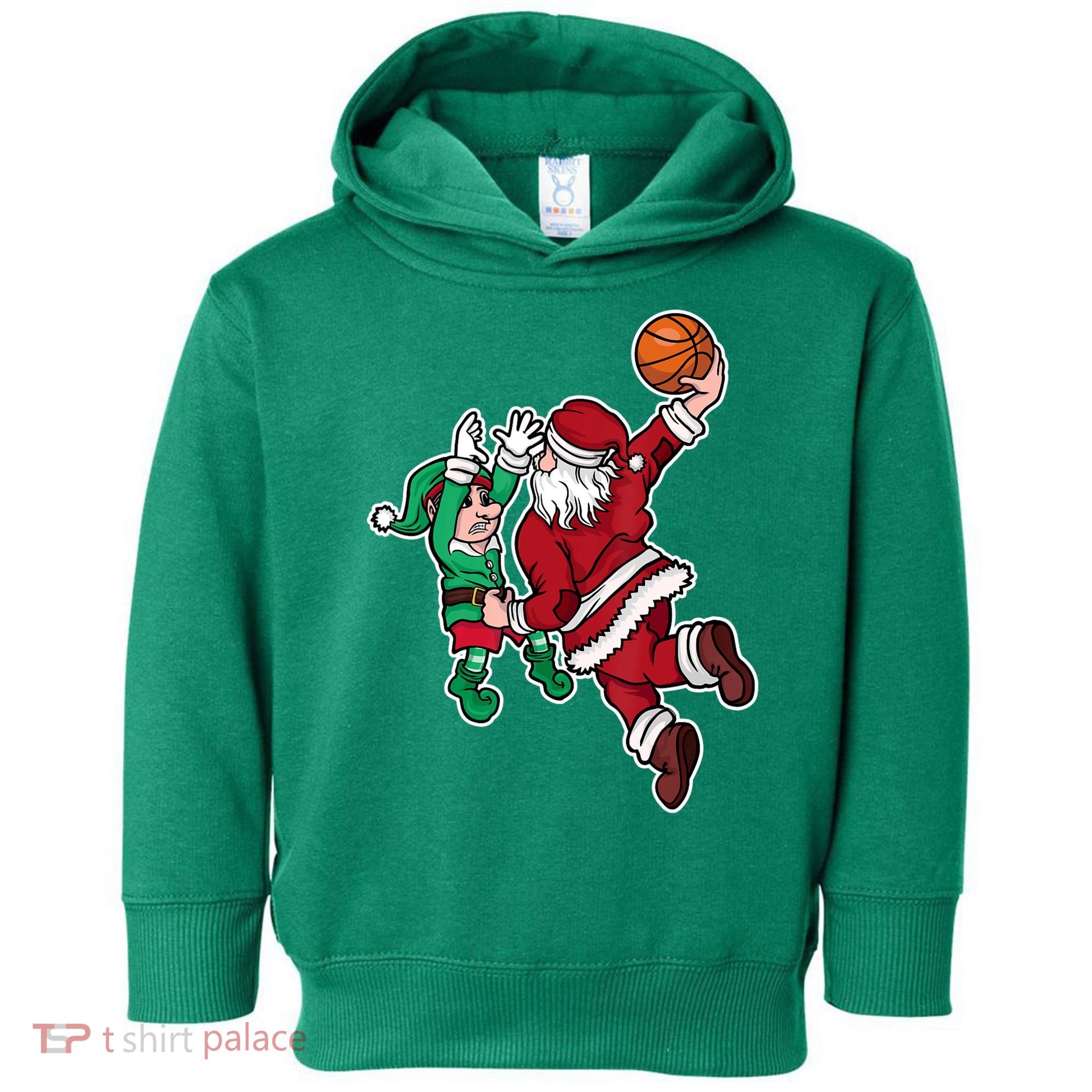Christmas Basketball Player Santa Claus Dunk Xmas Toddler Hoodie