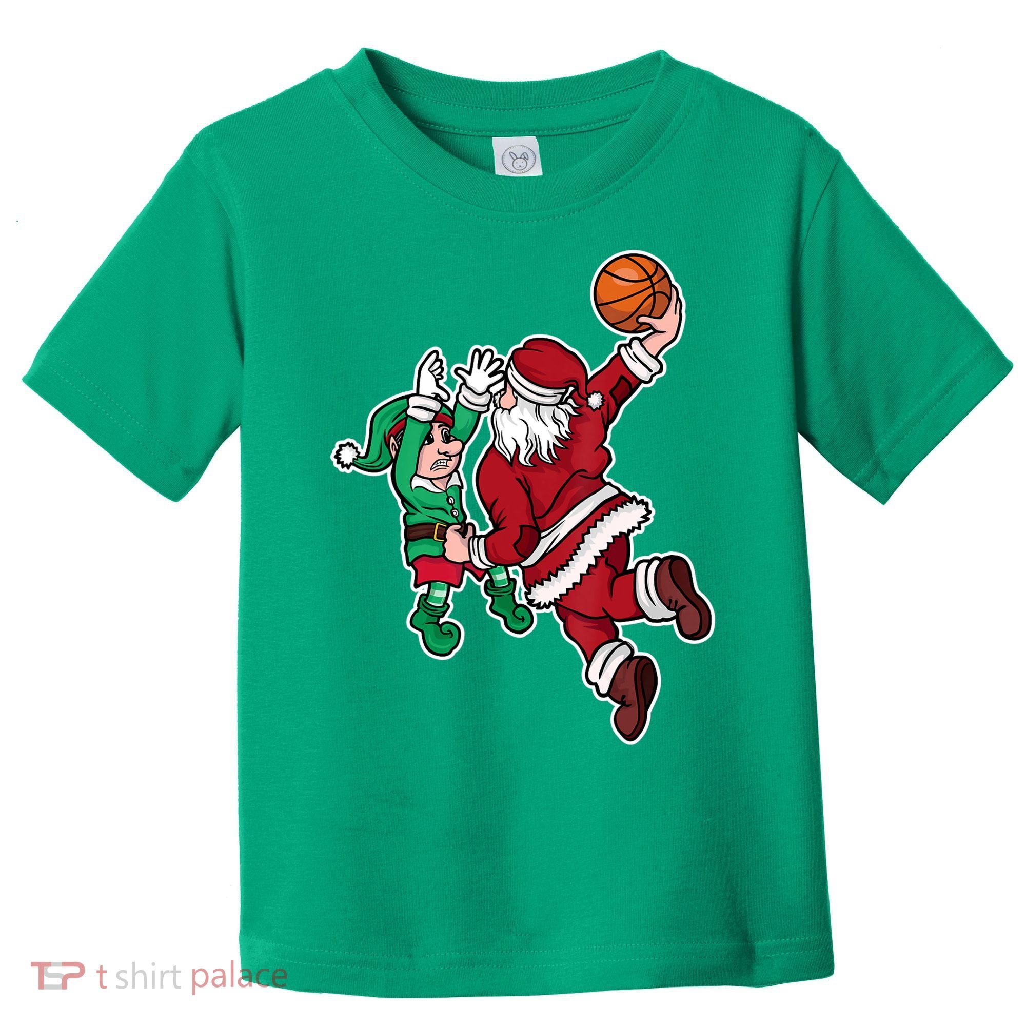 Christmas Basketball Player Santa Claus Dunk Xmas Toddler T-Shirt