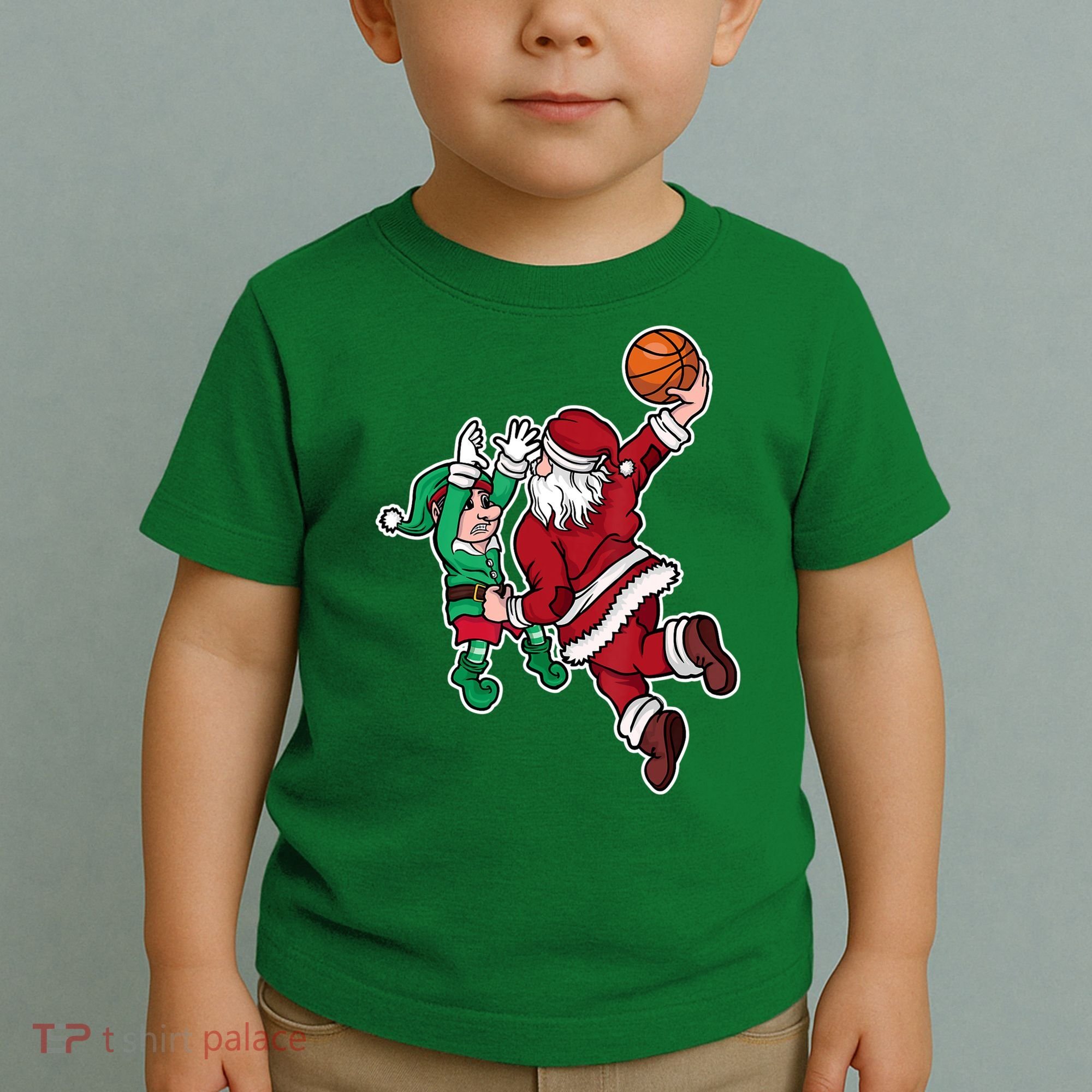 Christmas Basketball Player Santa Claus Dunk Xmas Toddler T-Shirt