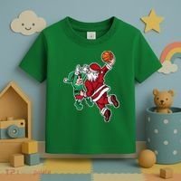 Christmas Basketball Player Santa Claus Dunk Xmas Toddler T-Shirt thumb 3