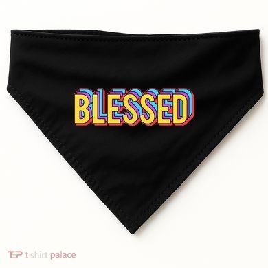 Colorful Blessed Quote Gift USA-Made Doggie Bandana