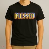 Colorful Blessed Quote Gift T-Shirt thumb 3