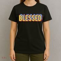 Colorful Blessed Quote Gift T-Shirt thumb 4