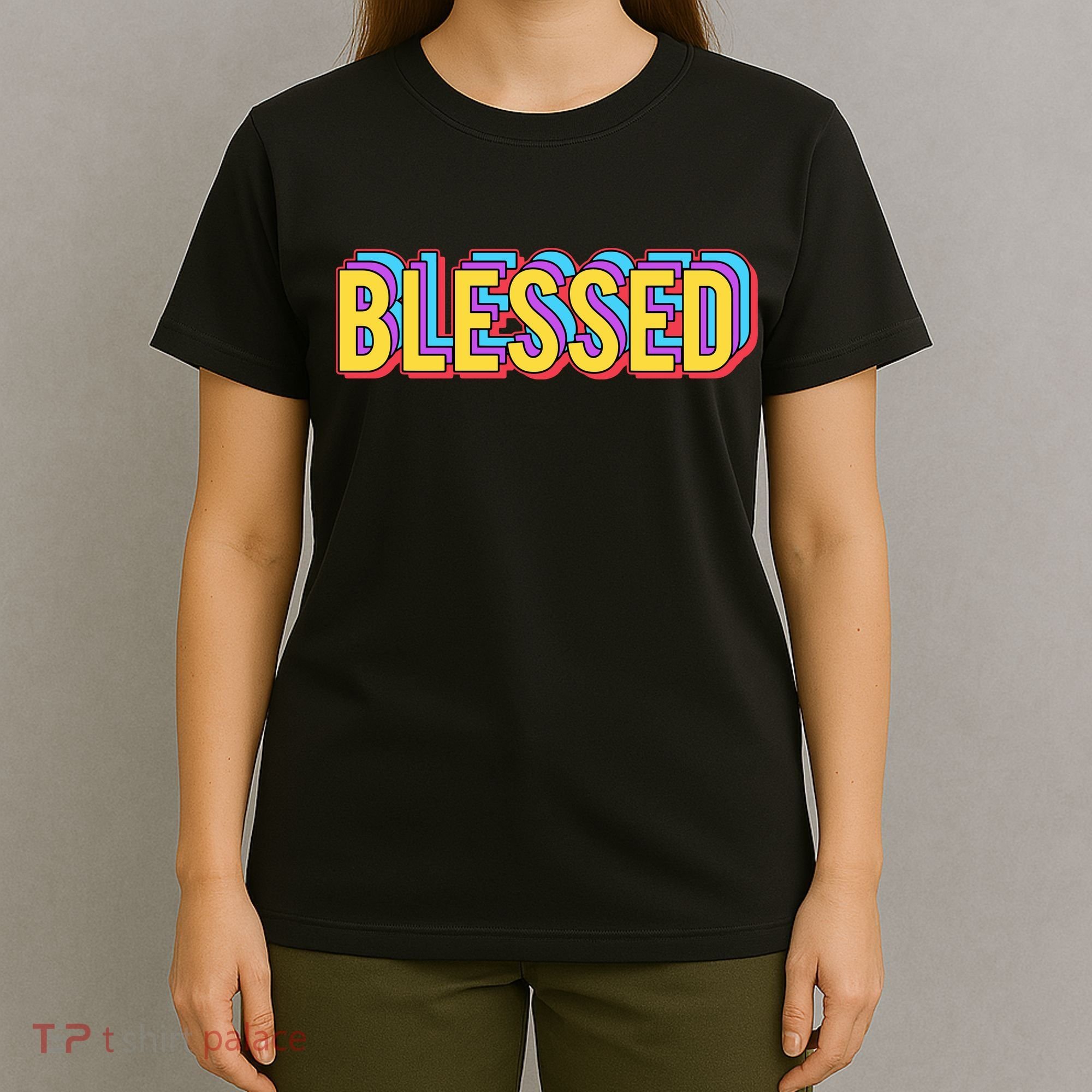 Colorful Blessed Quote Gift T-Shirt