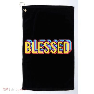 Colorful Blessed Quote Gift Golf Towel