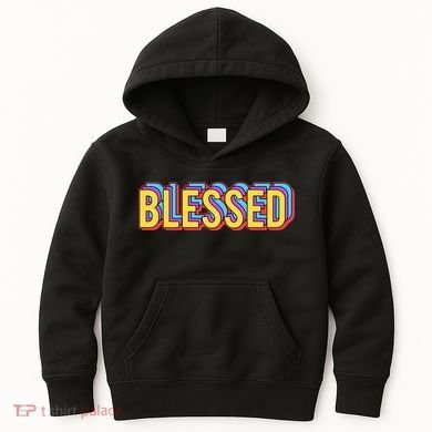 Colorful Blessed Quote Gift Kids Hoodie