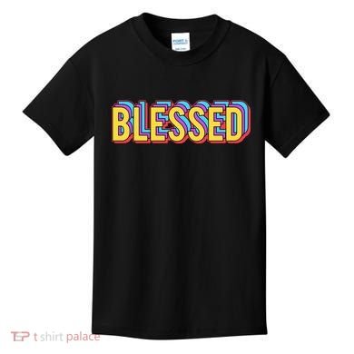 Colorful Blessed Quote Gift Kids T-Shirt