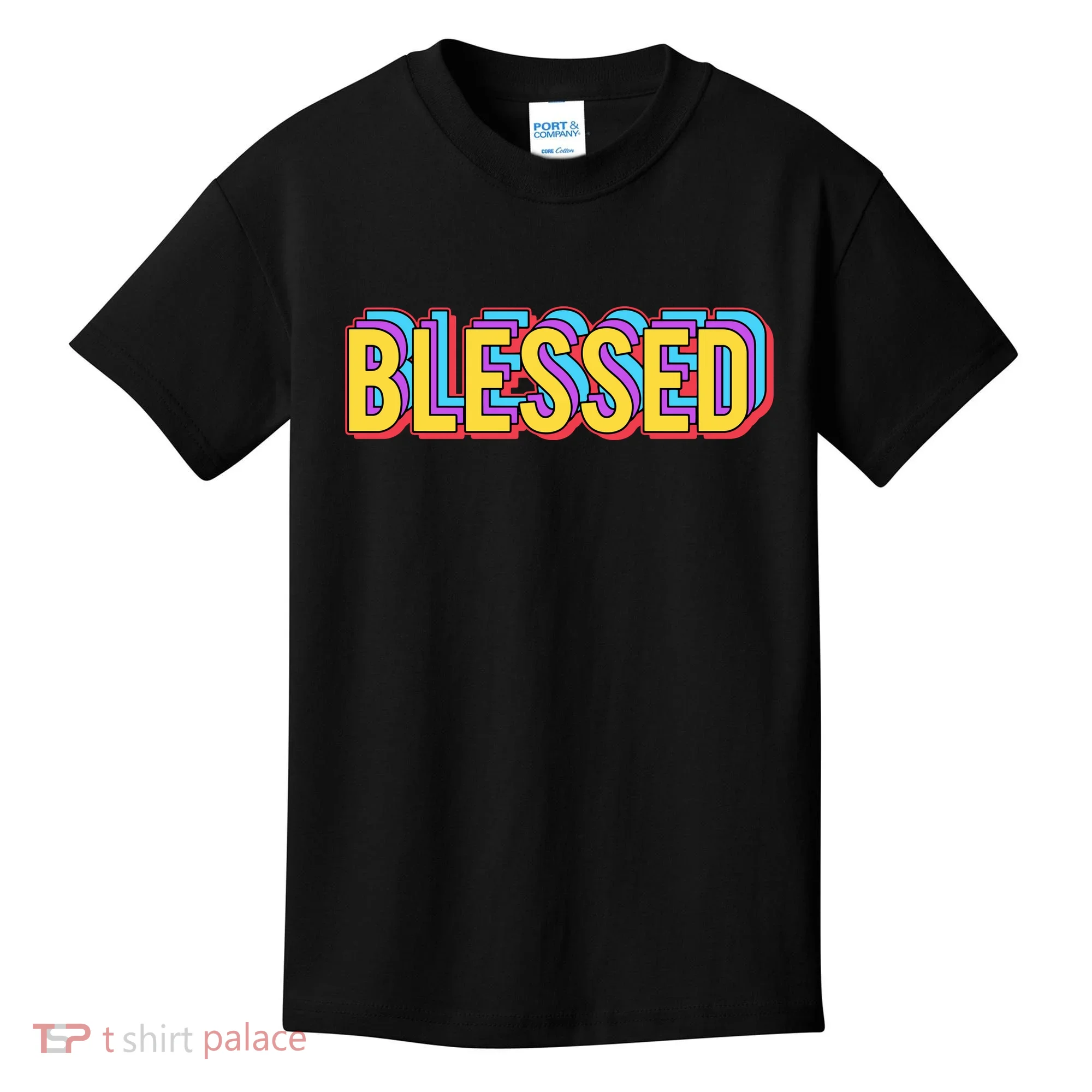 Colorful Blessed Quote Gift Kids T-Shirt