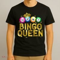 Cool Bingo Queen For Women Girls Lotto Casino Lucky Gambling T-Shirt thumb 3