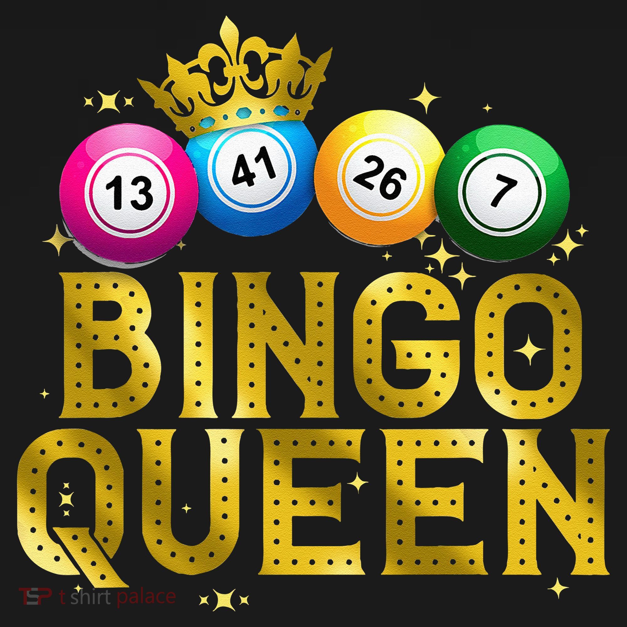 Cool Bingo Queen For Women Girls Lotto Casino Lucky Gambling T-Shirt