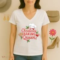 Christmas Baking Queen Women's V-Neck T-Shirt thumb 3