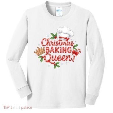 Christmas Baking Queen Kids Long Sleeve Shirt