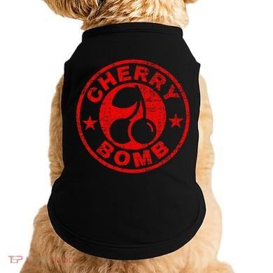Cherry Bomb Retro Cherries Design Distressed Doggie Tank