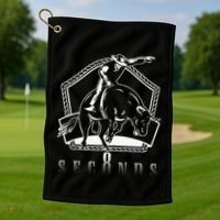 Cowboy Bull Riding Ask Me In Eight Seconds Golf Towel thumb 1