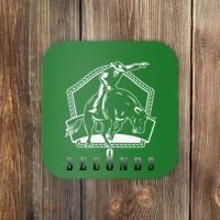 Cowboy Bull Riding Ask Me In Eight Seconds Coaster thumb 0