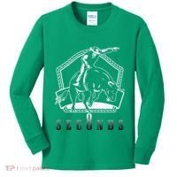 Cowboy Bull Riding Ask Me In Eight Seconds Kids Long Sleeve Shirt thumb 0
