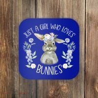 Cool Bunny Rabbit Gift Just A Girl Who Loves Bunnies Gift Coaster thumb 0