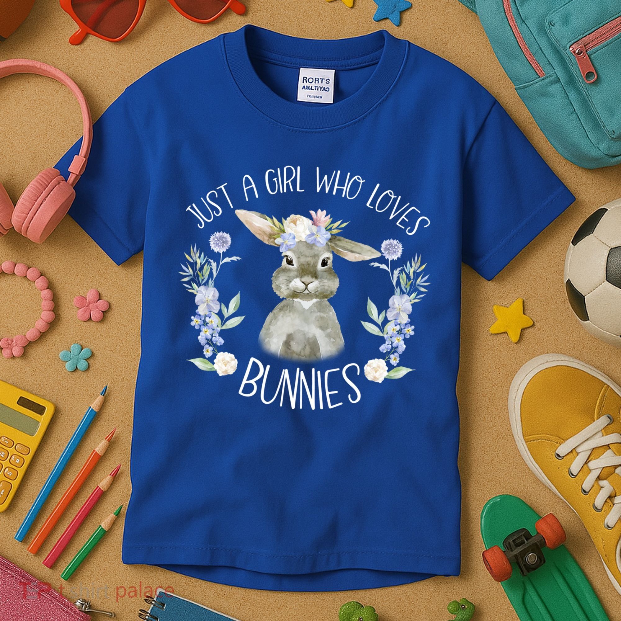Cool Bunny Rabbit Gift Just A Girl Who Loves Bunnies Gift Kids T-Shirt