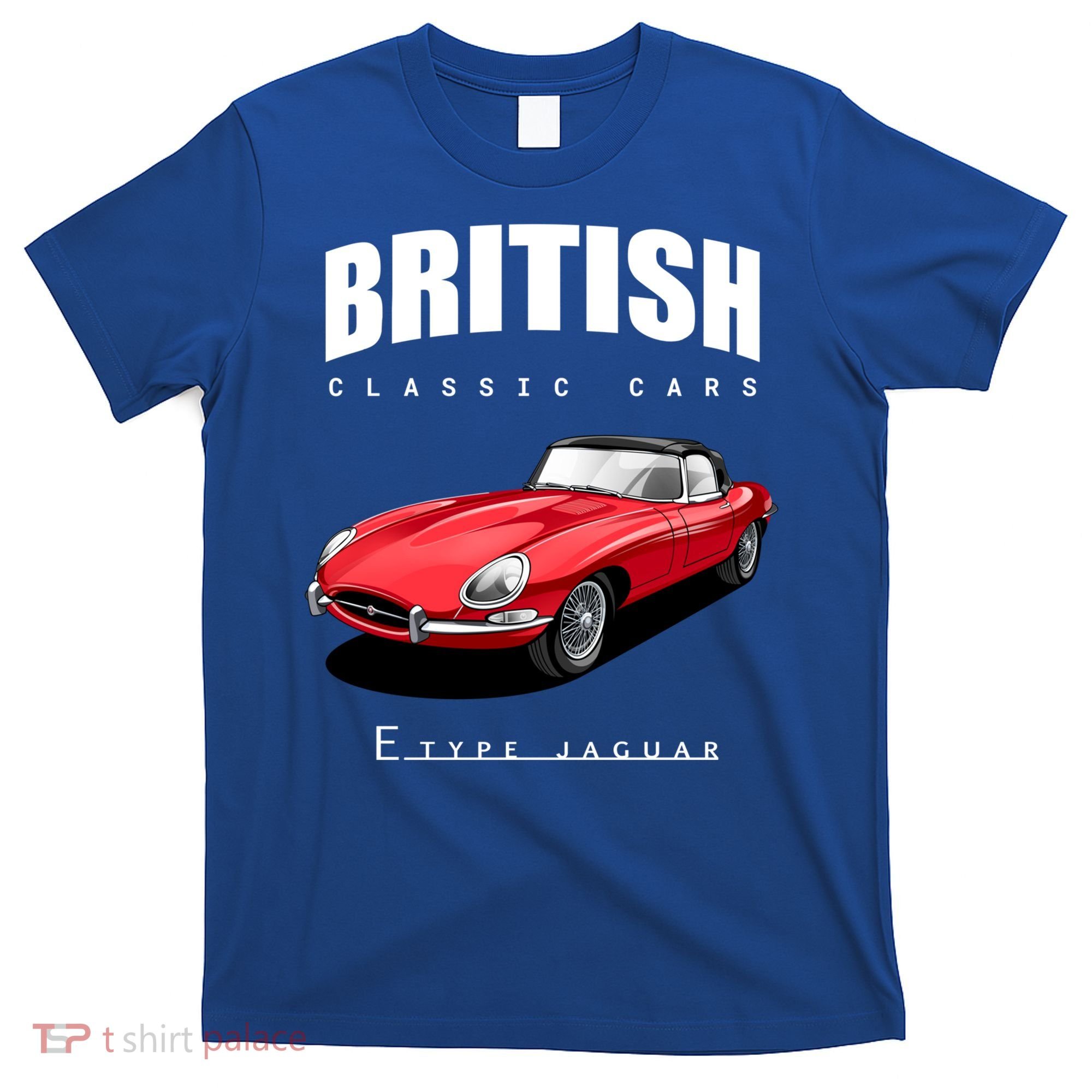 Classic British Red Etype Jaguar Convertible Sports Car Gift T-Shirt