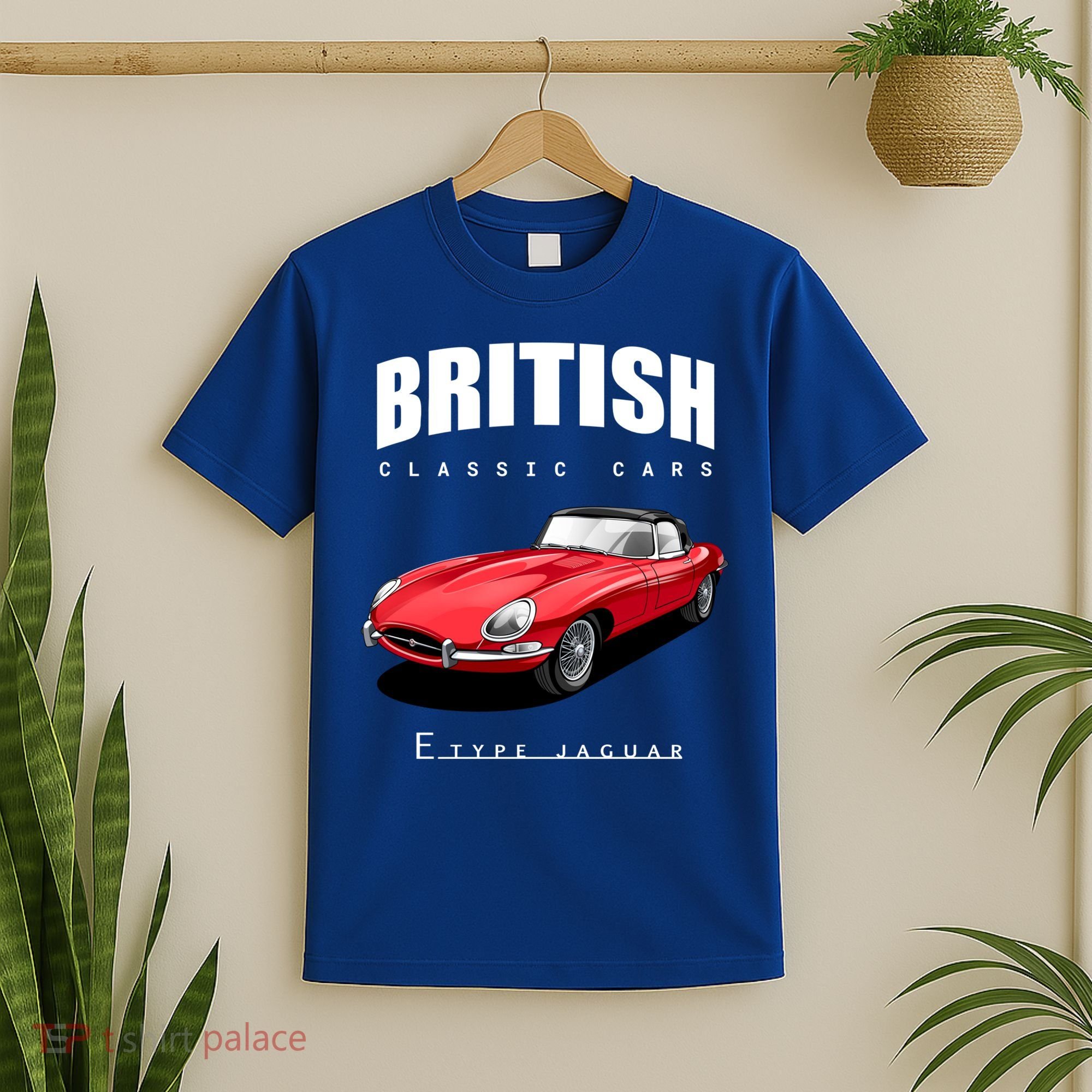 Classic British Red Etype Jaguar Convertible Sports Car Gift T-Shirt
