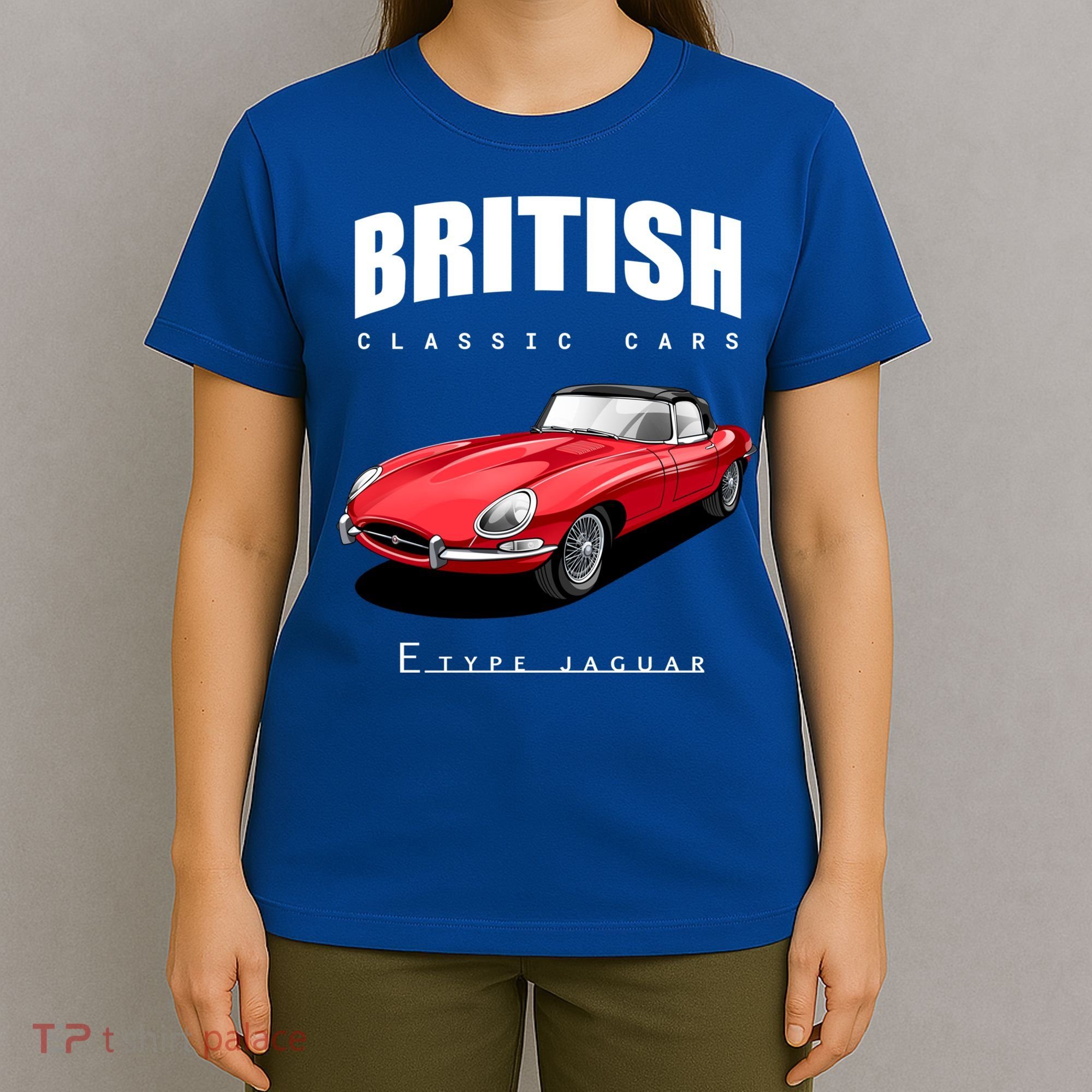 Classic British Red Etype Jaguar Convertible Sports Car Gift T-Shirt