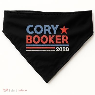 Cory Booker Retro Stripe Cory Booker For President 2028 USA-Made Doggie Bandana