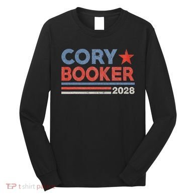 Cory Booker Retro Stripe Cory Booker For President 2028 Long Sleeve Shirt