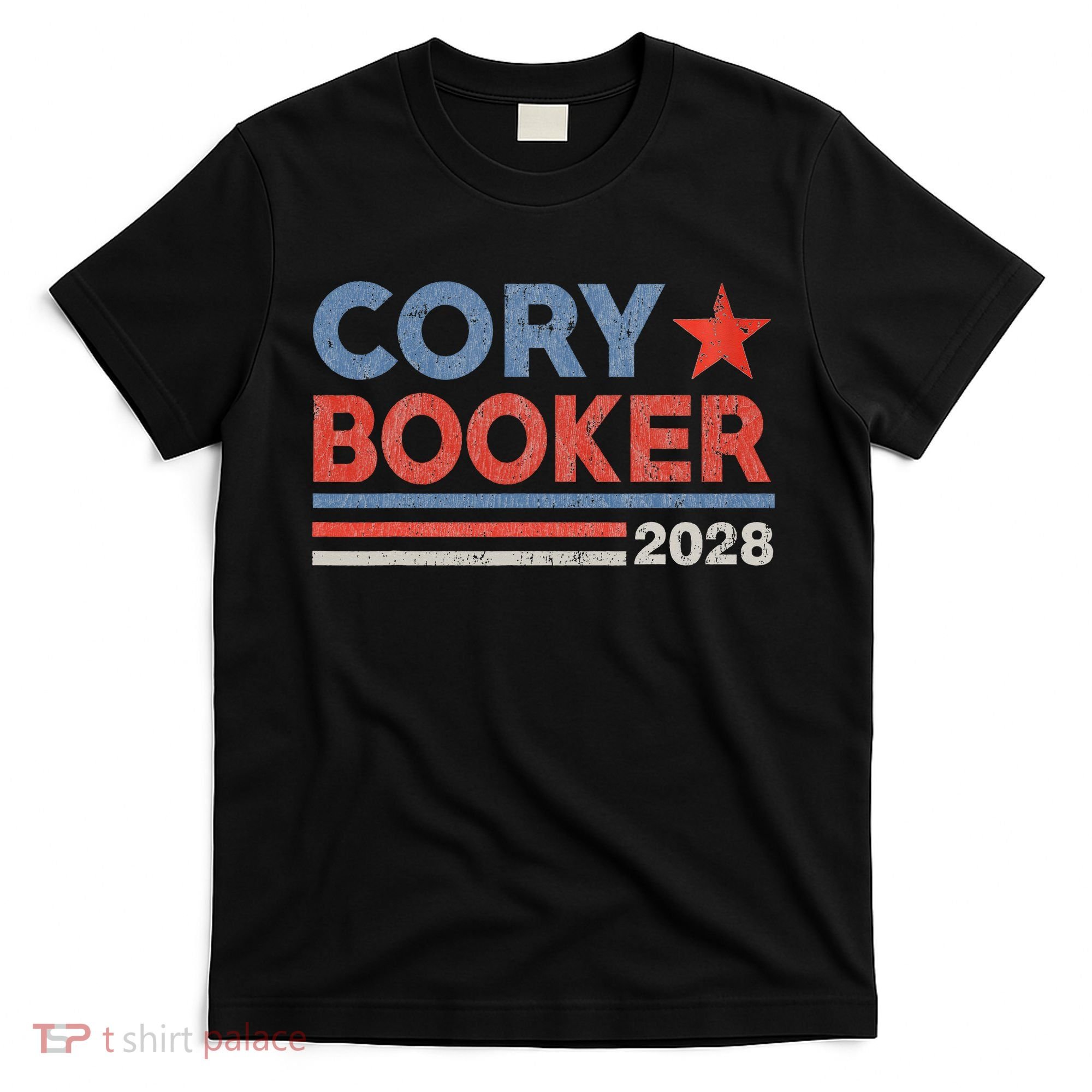 Cory Booker Retro Stripe Cory Booker For President 2028 T-Shirt
