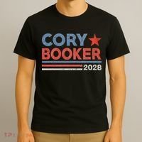 Cory Booker Retro Stripe Cory Booker For President 2028 T-Shirt thumb 3
