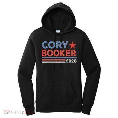 Cory Booker Retro Stripe Cory Booker For President 2028 Women's Hoodie