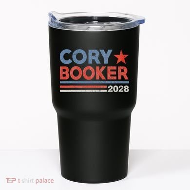 Cory Booker Retro Stripe Cory Booker For President 2028 Tumbler