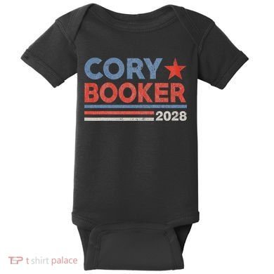 Cory Booker Retro Stripe Cory Booker For President 2028 Baby Bodysuit